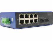 DIGITUS Industrial 8+2-Port Gigabit Ethernet PoE Switch 8 Port GE PoE RJ45, 2 GE SFP Port