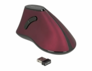 Delock - Vertikální myš - ergonomický - pravák - optický - 5 tlačítka - bezdrátový - 2.4 GHz - bezdrátový přijímač USB - černá/červená - maloobchod