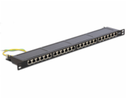 Delock - Propojovací panel - CAT 6 - RJ-45 X 24 - hluboce černá, RAL 9005 - 0.5U - 19"