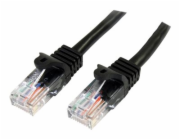Startech 3m Black Cat5e / Cat 5 Snagless Patch Cable - Patch kabel - RJ-45 (M) do RJ-45 (M) - 3 m - UTP - CAT 5e - provedení bez hrbolků - černá
