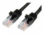 Startech 1m Black Cat5e / Cat 5 Snagless Patch Cable - Patch kabel - RJ-45 (M) do RJ-45 (M) - 1 m - UTP - CAT 5e - provedení bez hrbolků - černá