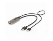 Startech HDMI to DisplayPort Adapter, 8K 60Hz, Active Video Converter - Kabel adaptéru - HDMI s piny (male) do DisplayPort se zdířkami (female) - 30 cm - šedá space gray - aktivní, podpora 8K60Hz, Jed