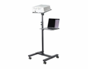 Startech Mobile Projector and Laptop Stand/Cart, Heavy Duty Portable Projector Stand (2 Vented Shelves, hold 22lb/10kg each), Height Adjustable Rolling AV Presentation Cart with Wheels - Lockable Cast