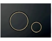 Alca plast AQ.501-30208 / AQUAFORM / OPTIMA CIRCLE / CIRCLE TOALETNÍ TLAČÍTKO MATNÁ ČERNÁ + ZLATÁ / M778-5
