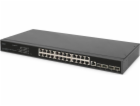 DIGITUS 24 GEporttový L2+ přepínač 4 SFP+ UPLINK 19"