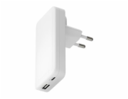 dbramante1928 re-charge Pro - Síťový adaptér - slim - 65 Watt - 2 výstupní konektory (USB-C, USB) - bílá
