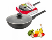 Klausberg MRAMOROVÁ HLUBOKÁ PÁNEV WOK 28 cm S POKLIPEM 28 cm KB-7990