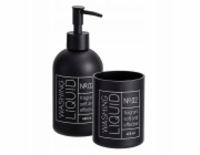 Bathroom Solutions Skleněný dávkovač mýdla a kelímek na zubní kartáček ONYX