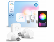 Philips Hue Essential Starter Kit A60 + Hue Bridge Full Color E27 3 gb. balta – Vieda spuldze 929004235411 (8721103103673)