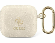Guess Ochranný kryt GUA3UCG4GD Glitter Collection pro AirPods 3 béžový