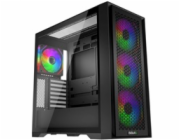 EVOLVEO Rhino, skříň eATX/ATX, 4x ARGB ventilátor 120mm, boční panel temperované sklo + mřížkovaný přední panel