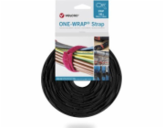 Velcro Páska na suchý zip One Wrap 20 mm x 330 mm, 100 kusů, nehořlavá, černá