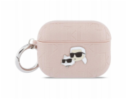 Karl Lagerfeld Pouzdro Monogram Karl & Choupette Head pro Apple AirPods Pro 3 růžové