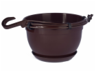 Plastový květináč Malta 2502, plast, O 21 cm, hnědý