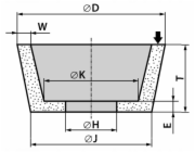 Andre Brusný kotouč s hrnkovým hrncem 100 mm x 40 mm x 20 mm 99A60K7VE0-33 bílý  TYP 11 