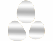 Atmosphera Zrcadla nepravidelných tvarů LIDA, ve zlatých rámech, 3 kusy