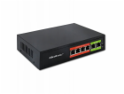Qoltec SWITCH RYCHLÝ ethernetový síťový přepínač PoE | 4x...