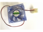 EUROCASE ventilátor 80mm, 12V/0,17A, prosvětlený modrý (m...