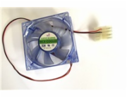 EUROCASE ventilátor 80mm, 12V/0,17A, prosvětlený modrý (molex)