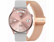 Gravity Chytré hodinky růžovo-zlatý řemínek a náramek GT5-7