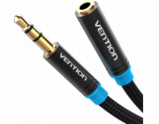Cable Audio Braided 3.5mm male-female Vention VAB-B06-B150-M 1,5m Black