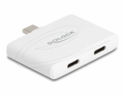 Delock - USB adaptér - USB-C (M) do USB-C (F) - DisplayPort 1.4 - rychlost prenosu dat až 10 Gbps, USB Power Delivery 3.0 (92W), podpora 4K60 Hz (3840 x 2160) - bílá