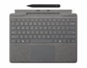 Microsoft Surface Pro Keyboard - Klávesnice - s trackpad, akcelerometr, zásobník pro nabíjení a skladování Surface Slim Pen 2 - QWERTY - anglická - platina - s Slim Pen 2 - pro Microsoft Surface Pro 8