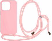 MOBILE ORIGIN Pouzdro Lanyard Case - Pouzdro se šňůrkou, růžové pro iPhone 14 Pro