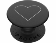 PopSockets PopSockets PopGrip - Rozšiřitelná základna a úchyt pro chytré telefony a tablety s vyměnitelnou horní částí - bílá, srdce a černá
