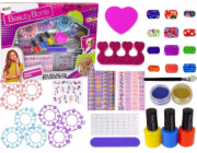 LeanToys Sada na zdobení nehtů , samolepky na nehty, šablony, třpytky