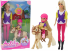 LeanToys Panenka Anlily s miminkem a poníkem na koňské farmě
