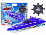 LeanToys RC policejní člun na dálkové ovládání modrý 27MHz dálkové ovládání
