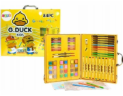 LeanToys Sada uměleckých hraček v kufru Žlutá kachnička 84 dílků