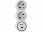 Plastrol Duální síťový rozbočovač + USB-A + USB-C