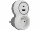 Plastrol Jednoportový síťový rozbočovač + USB-A + USB-C