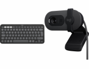 Klávesnice Logitech Pebble Keys 2 K380s (920-011851) + Brio 100 (960-001585)