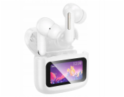 Hoco Bezdrátová Bluetooth sluchátka s dotykovou obrazovkou TWS EQ14 bílá