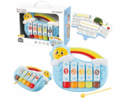 LeanToys pětitónové vzdělávací piano pro batolata, modré sluníčko