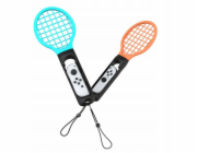 Yaxo Joy-Con grip TENNIS PRO SET pro NS/NS2 Inferno oranžová a hydro modrá