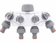 Bradas Rozdělovač WHITE LINE 4cestný SOLID s 1 nebo 3/4 kohoutkovými ventily