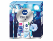 Nivea _SET Fresh Skin Refreshing denní krém 24h hydratační SPF 15 50ml + Dvoufázový odličovač očí 125ml + Vyživující rtěnka Hydro Care SPF15 4,8g