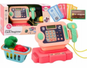 LeanToys Pokladna , učí se počítat mince, košík svítí, zní růžově
