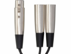 Hosa XLR - XLR x2 kabel 0,15 m stříbrný (YXM-121)