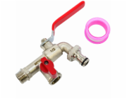 AWTools ZAHRADNÍ VODIČ, NIKLOVANÝ MOSAZNÝ, DVOJITÝ 1/2 VNĚJŠÍ ZÁVIT 2x3/4