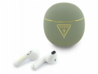 Guess Sluchátka Gold Line Triangle TWS v khaki barvě