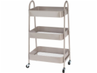Kuchyňský úložný vozík třípatrový kov béžová KO-C80902030