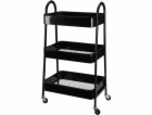 Kuchyňský úložný vozík třípatrový kov černá KO-C80902020