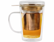 Vialli Design - Amo dvoustěnná sklenice s ocelovým nálevníkem 300ml