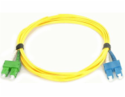 Qoltec Patchcord SC/APC - SC/UPC Simplex, SM, 9/125, G652D, 3M, žlutá (54291)