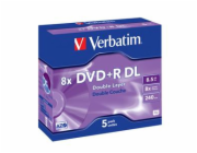 VERBATIM DVD+R(5-pack)DoubleLayer/Jewel/8x/8,5GB